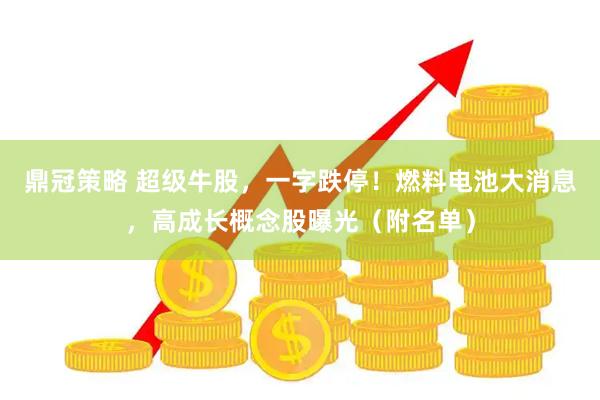 鼎冠策略 超级牛股，一字跌停！燃料电池大消息，高成长概念股曝光（附名单）