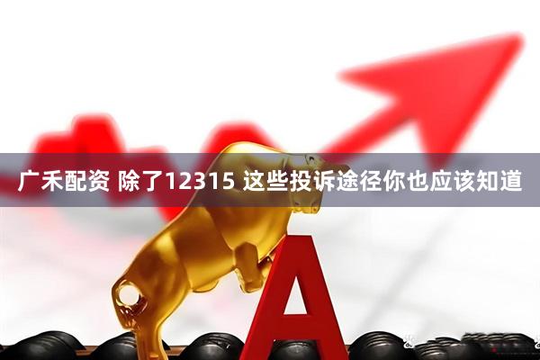 广禾配资 除了12315 这些投诉途径你也应该知道